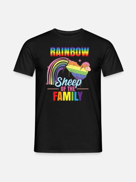 Rainbow Sheep Gay LGBT - T-shirt homme - noir
