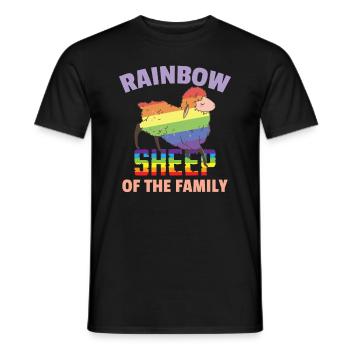 Mouton arc-en-ciel - T-shirt homme - noir - Devant - AI Model Male 178 light (178cm)