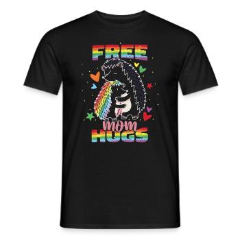 Câlins gratuits pour maman - T-shirt homme - noir - Devant - AI Model Male 178 light (178cm)