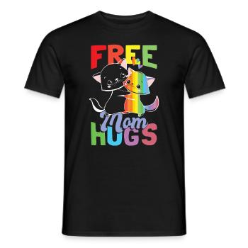 Cat LGBT Mom Free Mom Hugs Pride Month - T-shirt homme - noir - Devant - AI Model Male 178 light (178cm)