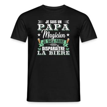 Fête Des Père Cadeau | Je Suis Un Papa Magicien - T-shirt homme - noir - Devant - AI Model Male 178 light (178cm)