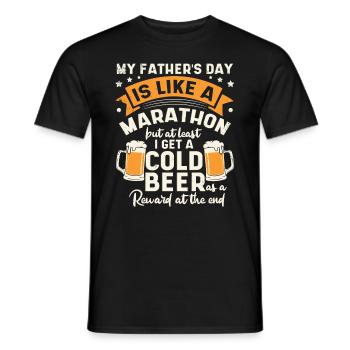 La fête de mon père est comme un marathon - T-shirt homme - noir - Devant - AI Model Male 178 light (178cm)