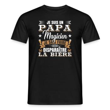 Je Suis Un Papa Magicien - T-shirt homme - noir - Devant - AI Model Male 178 light (178cm)