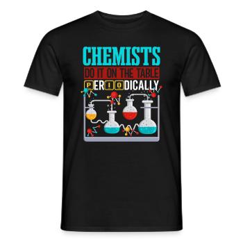 Les chimistes le font périodiquement sur la table - T-shirt homme - noir - Devant - AI Model Male 178 light (178cm)