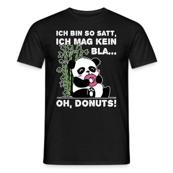 Süßer Panda Bambus Natur Donut Spruch - Männer T-Shirt - Schwarz - Vorne - AI Model Male 178 light (178cm)