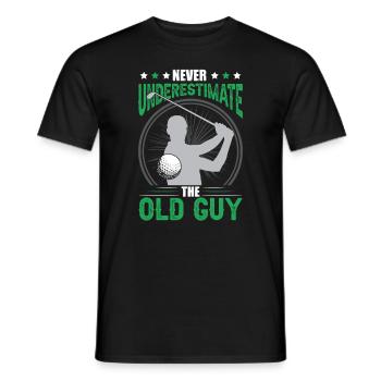 Never Underestimate The Old Guy Golfing Men Golf - Men's T-Shirt - black - Front - AI Model Male 178 light (178cm)