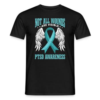 Nicht alle Wunden sind sichtbar | PTBS-Bewusstsein - Männer T-Shirt - Schwarz - Vorne - AI Model Male 178 light (178cm)