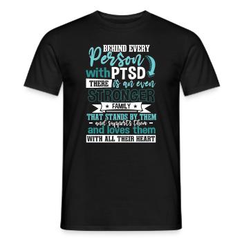 PTSD Support - Men's T-Shirt - black - Front - AI Model Male 178 light (178cm)