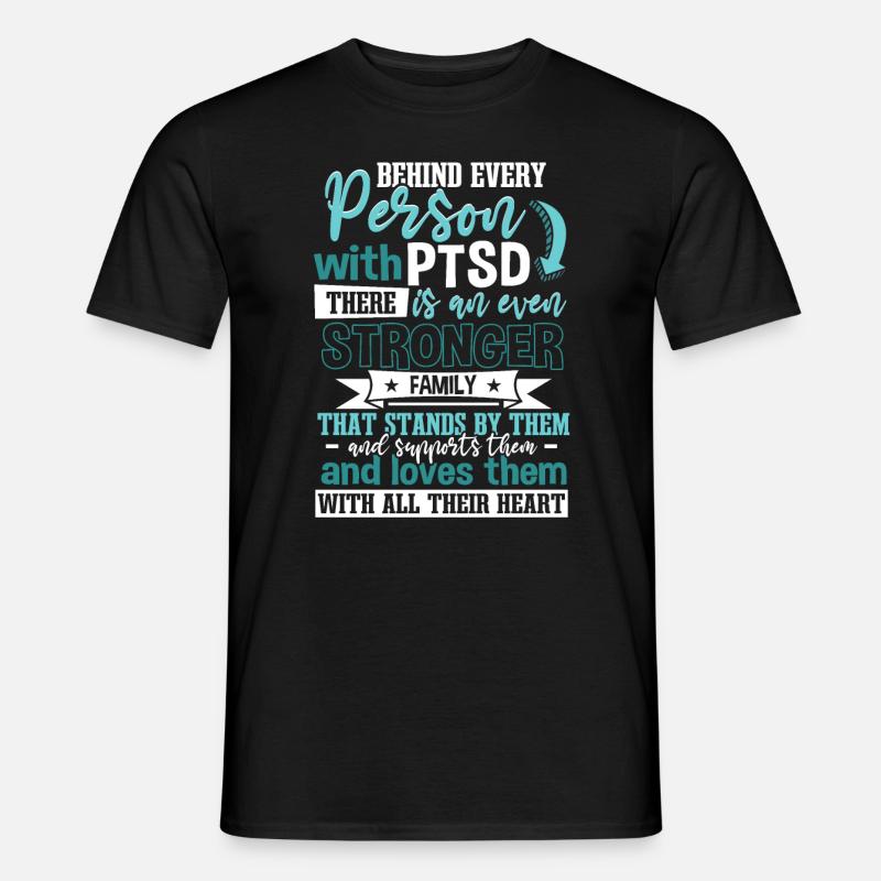 PTBS-Unterstützung - Männer T-Shirt - Schwarz