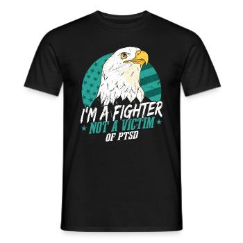 I Am A Fighter | PTSD Awareness | PTSD Warrior - Men's T-Shirt - black - Front - AI Model Male 178 light (178cm)