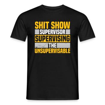 Ironic Supervisor Manager Management Gift - Men's T-Shirt - black - Front - AI Model Male 178 light (178cm)