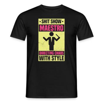 Lustiger Manager Chor Scheiße Show Maestro - Männer T-Shirt - Schwarz - Vorne - AI Model Male 178 light (178cm)