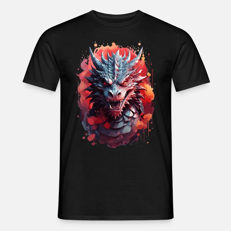 Düsterer Drache der Finsternis - Männer T-Shirt - Schwarz
