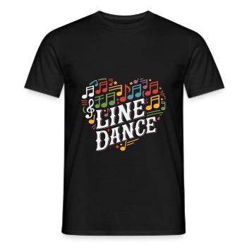 Danse en ligne Danser avec l’amour et le cœur - T-shirt homme - noir - Devant - AI Model Male 178 light (178cm)