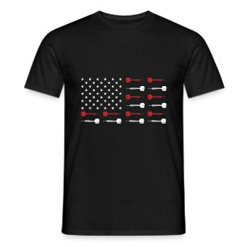USA Graphic Dart Player Darts Dartboard Bullseye T - Men's T-Shirt - black - Front - AI Model Male 178 light (178cm)