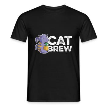 Cat Brew Graphic Homebrewing Winemaking Brewery Cr - Männer T-Shirt - Schwarz - Vorne - AI Model Male 178 light (178cm)