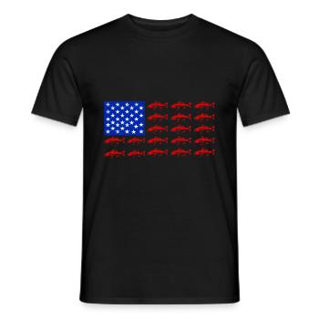 Drapeau américain Pêche au poisson USA Patriot Fisherman A - T-shirt homme - noir - Devant - AI Model Male 178 light (178cm)
