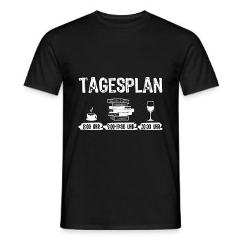 Tagesplan Lesen Wein Trinken Leser Bücherwurm Roma - Männer T-Shirt - Schwarz - Vorne - AI Model Male 178 light (178cm)