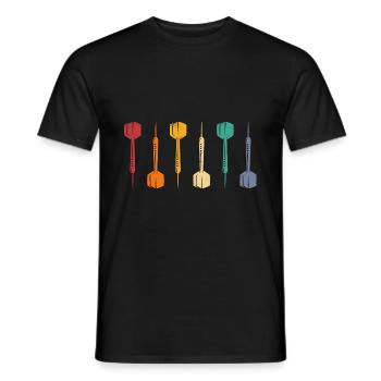 Retro Graphic Dart Player Darts Dartboard Bullseye - Men's T-Shirt - black - Front - AI Model Male 178 light (178cm)