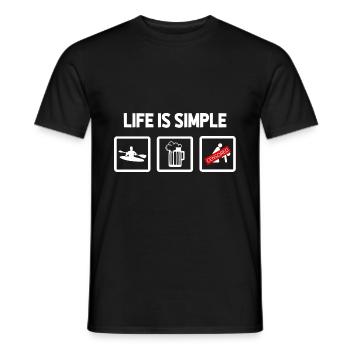 Life Can Be Simple Just Add Water Kayaking Paddle - Männer T-Shirt - Schwarz - Vorne - AI Model Male 178 light (178cm)