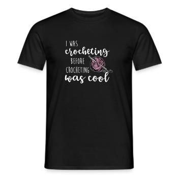 Crocheting Cool Crochet Funny crochet saying - Men's T-Shirt - black - Front - AI Model Male 178 light (178cm)