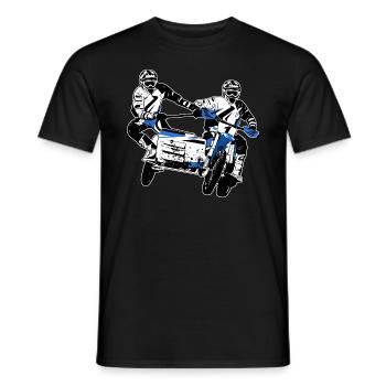 Sidecarcross - sidecar moto cross - Men's T-Shirt - black - Front - AI Model Male 178 light (178cm)