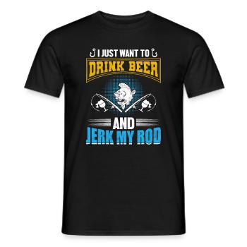 Fish Beer Fishing Fishing Fishing - Men's T-Shirt - black - Front - AI Model Male 178 light (178cm)