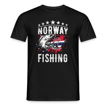Norway fishing Norway Flag - Men's T-Shirt - black - Front - AI Model Male 178 light (178cm)