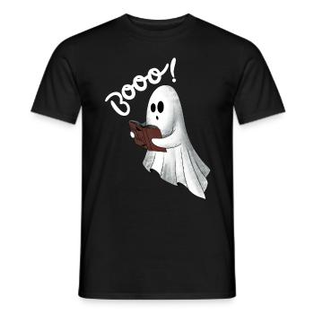 Fantôme effrayant blanc - T-shirt homme - noir - Devant - AI Model Male 178 light (178cm)