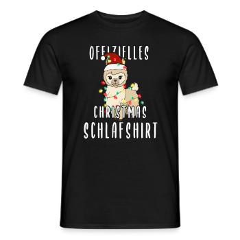 Lama Christmas Schlafshirt - Männer T-Shirt - Schwarz - Vorne - AI Model Male 178 light (178cm)