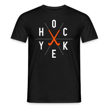 Joueur de hockey Hockey Stick Graphique Hockey sur gazon - T-shirt homme - noir - Devant - AI Model Male 178 light (178cm)