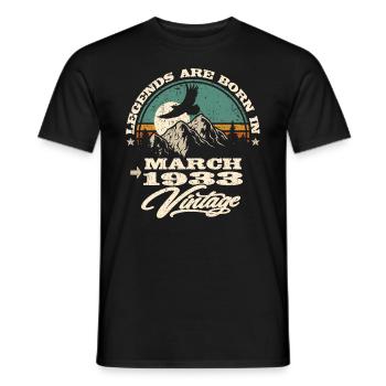 Legenden werden im März 1933 geboren - Männer T-Shirt - Schwarz - Vorne - AI Model Male 178 light (178cm)