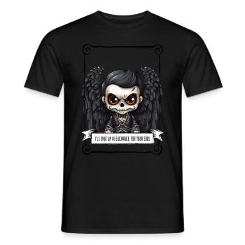 Angel - Skull - Männer T-Shirt - Schwarz - Vorne - AI Model Male 178 light (178cm)