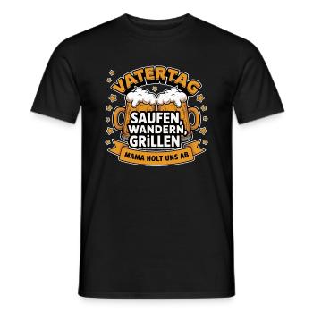 Vatertag: Saufen, Wandern, Grillen - Männer T-Shirt - Schwarz - Vorne - AI Model Male 178 light (178cm)