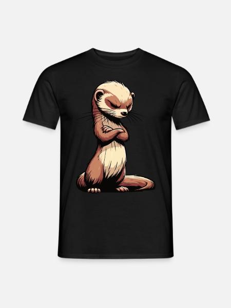 Frettchen Frettchenhalter Frettchenbesitzer - Männer T-Shirt - Schwarz