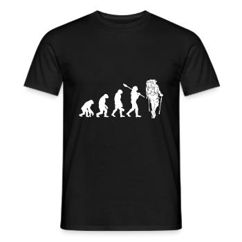 Evolution Graphic Hiking Hike Trekking Mountaineer - Männer T-Shirt - Schwarz - Vorne - AI Model Male 178 light (178cm)