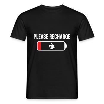 Please Reacharge Tea Lover Tea Drinking Tea Brewin - Männer T-Shirt - Schwarz - Vorne - AI Model Male 178 light (178cm)