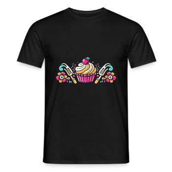 Cupcake Baker Baking Bake Cupcakes Pastry Bakers - Men's T-Shirt - black - Front - AI Model Male 178 light (178cm)