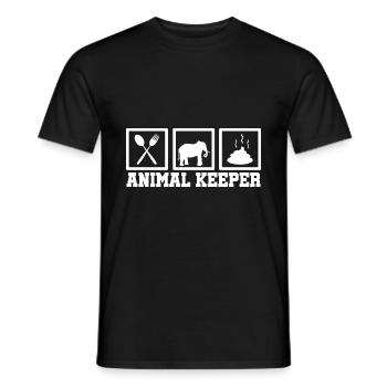 Retro Graphic Animal Keeper Zoo Keeper Animal Love - Männer T-Shirt - Schwarz - Vorne - AI Model Male 178 light (178cm)