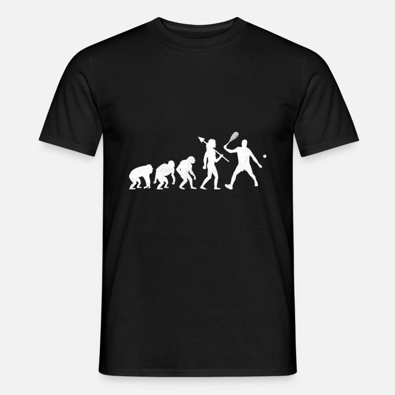 Squash-Spieler Squash-Evolution-Spieler Raquetball S - Männer T-Shirt - Schwarz