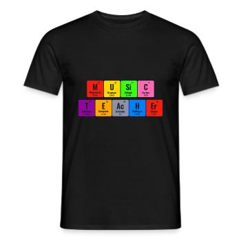 Periodisches System der Elemente Musiklehrer Klasse M - Männer T-Shirt - Schwarz - Vorne - AI Model Male 178 light (178cm)