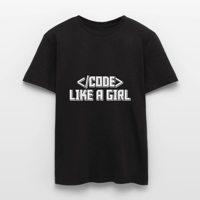 Code Like A Girl Coder Programmer Software Develop Männer T-Shirt