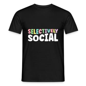 Dictons sociaux sélectifs pour les introvertis - T-shirt homme - noir - Devant - AI Model Male 178 light (178cm)