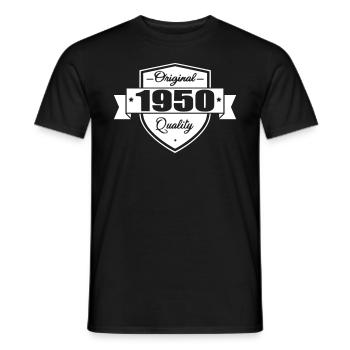 1950 - Men's T-Shirt - black - Front - AI Model Male 178 light (178cm)
