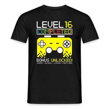 Gamer 16ter Geburtstag Gaming Geschenk T-Shirt - Männer T-Shirt - Schwarz - Vorne - AI Model Male 178 light (178cm)