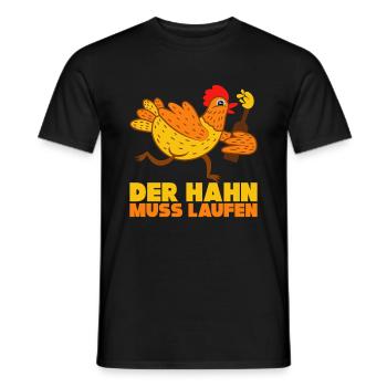 Der Hahn Muss Laufen Schlager Fan Geschenk - Männer T-Shirt - Schwarz - Vorne - AI Model Male 178 light (178cm)