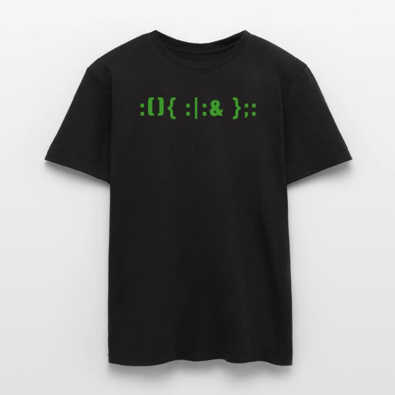 Programmeur de commandes Hacker Fork Bomb Linux Bash T-shirt homme