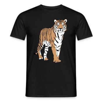 Tiger - Tigerin - Männer T-Shirt - Schwarz - Vorne - AI Model Male 178 light (178cm)