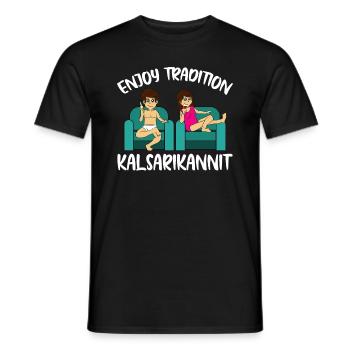 Kalsarikännit - Men's T-Shirt - black - Front - AI Model Male 178 light (178cm)
