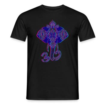 Om Acid Goa Party Rave Tshirt - Männer T-Shirt - Schwarz - Vorne - AI Model Male 178 light (178cm)